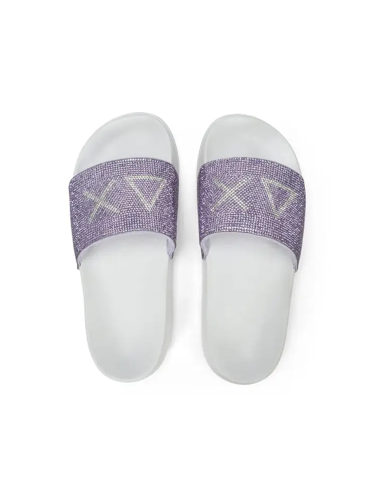 ciabatte donna bianche/lilla con strass