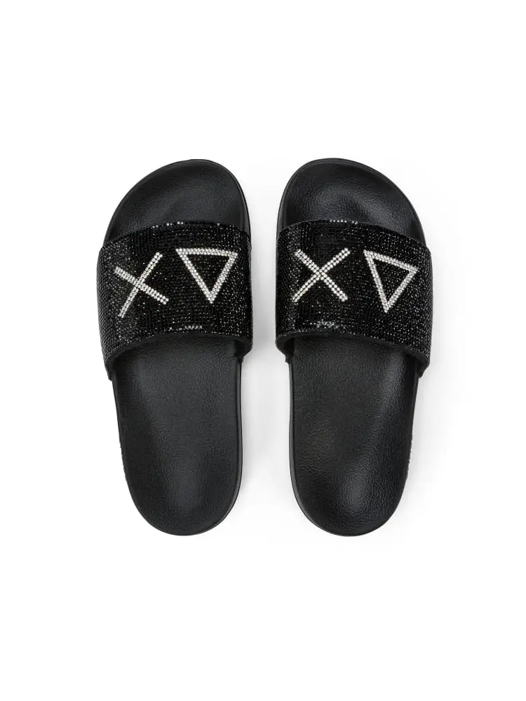 ciabatte donna nere con strass