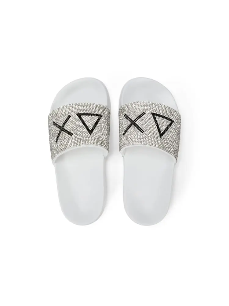 ciabatte junior argento con strass