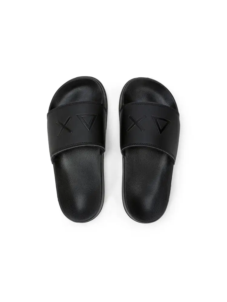 ciabatte junior nere con logo