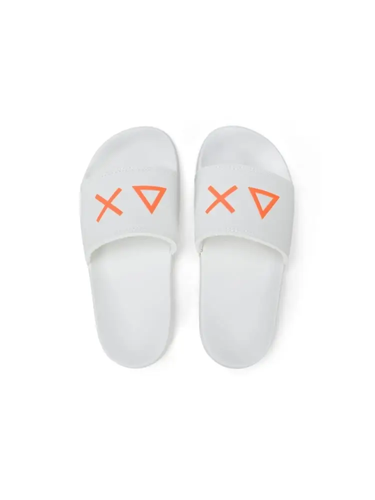 ciabatte kids bianche con logo