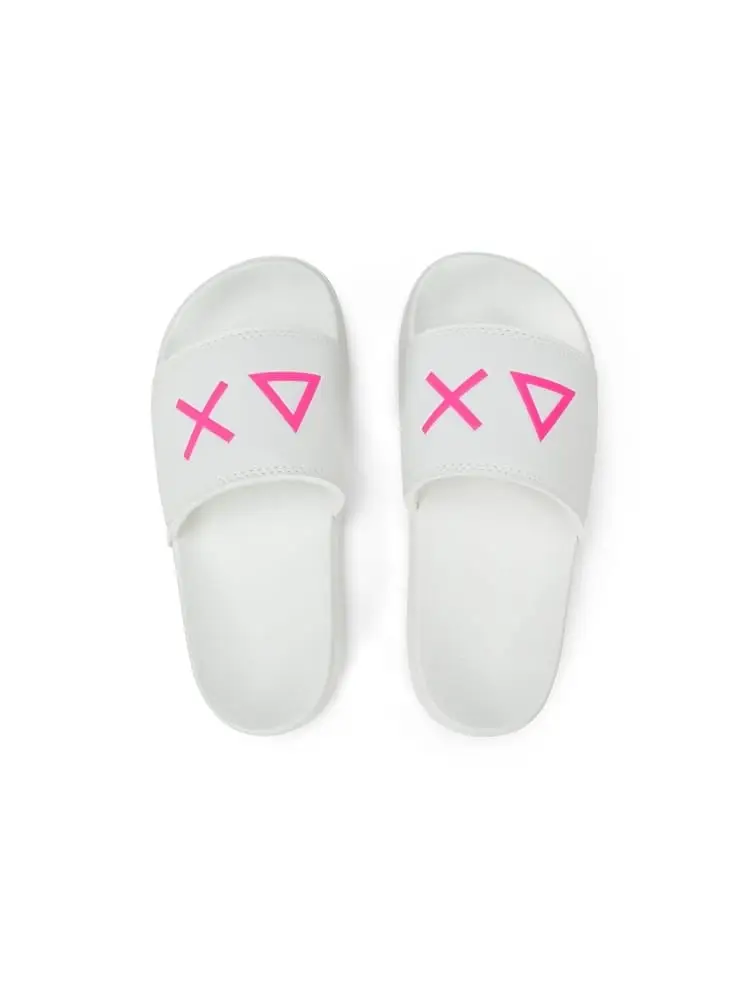 ciabatte kids bianche con logo