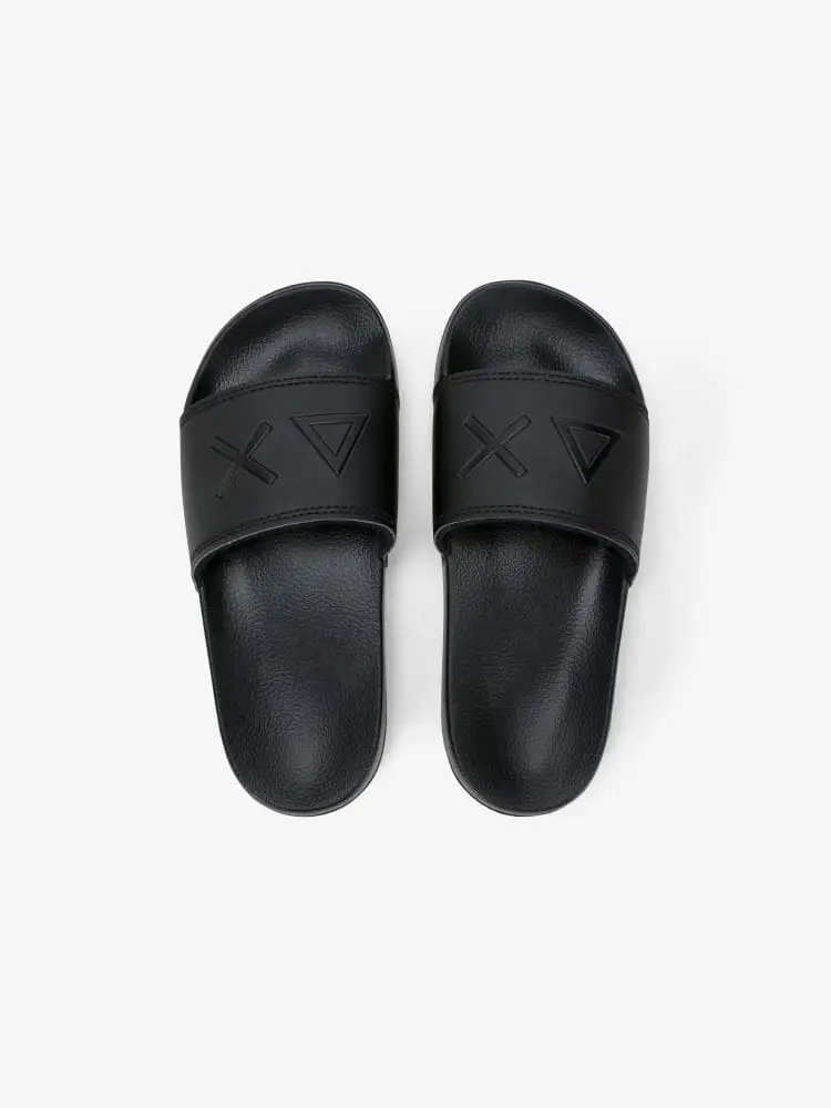 ciabatte nere bambino con logo