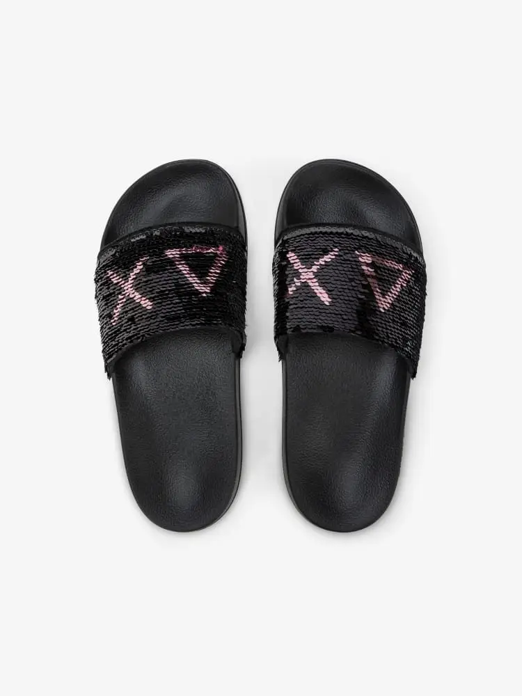 ciabatte nere donna con paillettes miniatura 2