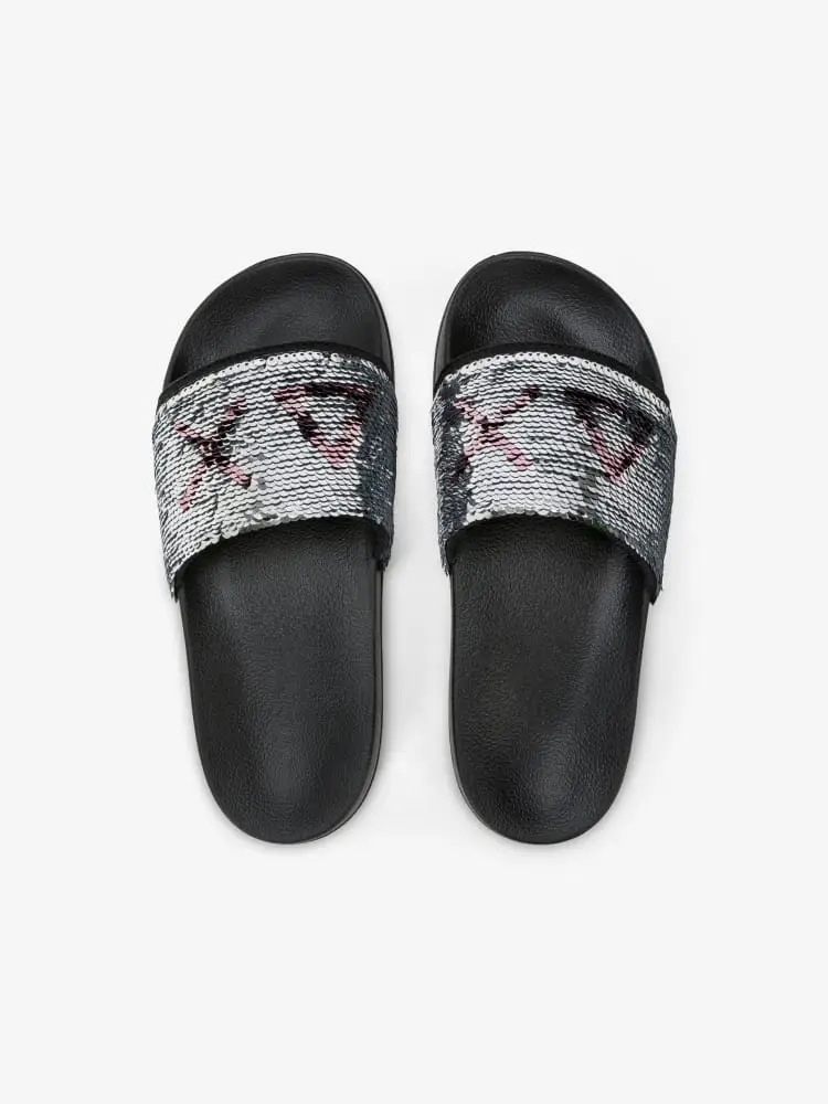 ciabatte nere silver donna con paillettes miniatura 2