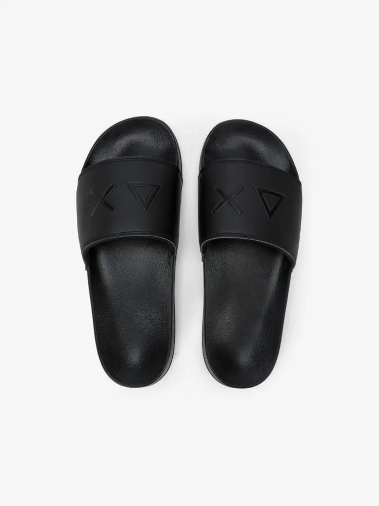 ciabatte nere uomo maxi logo