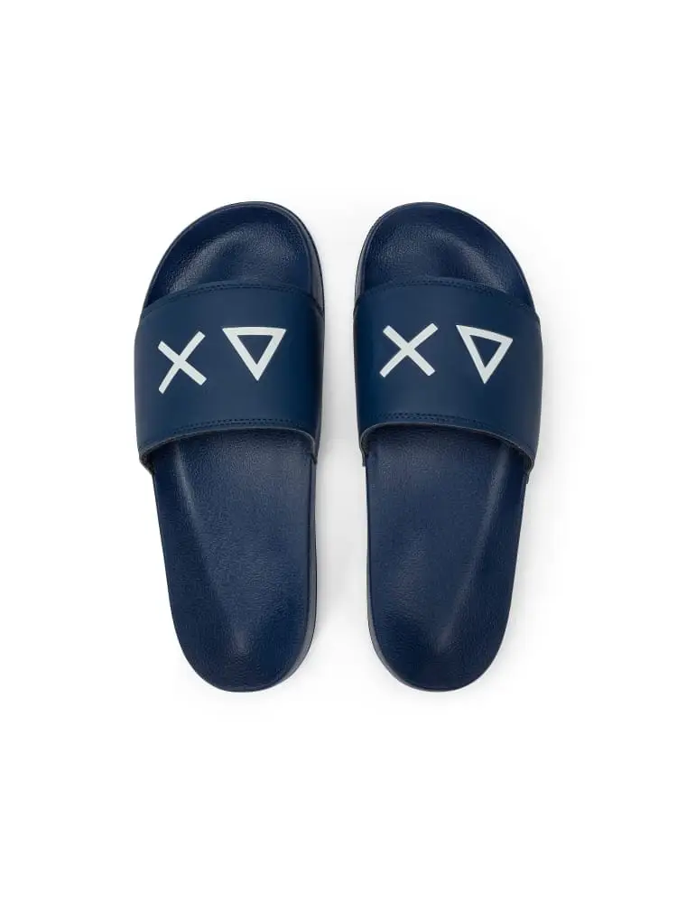 ciabatte uomo blu navy con logo