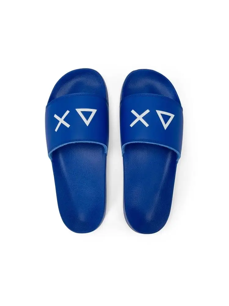 ciabatte uomo blu royal con logo