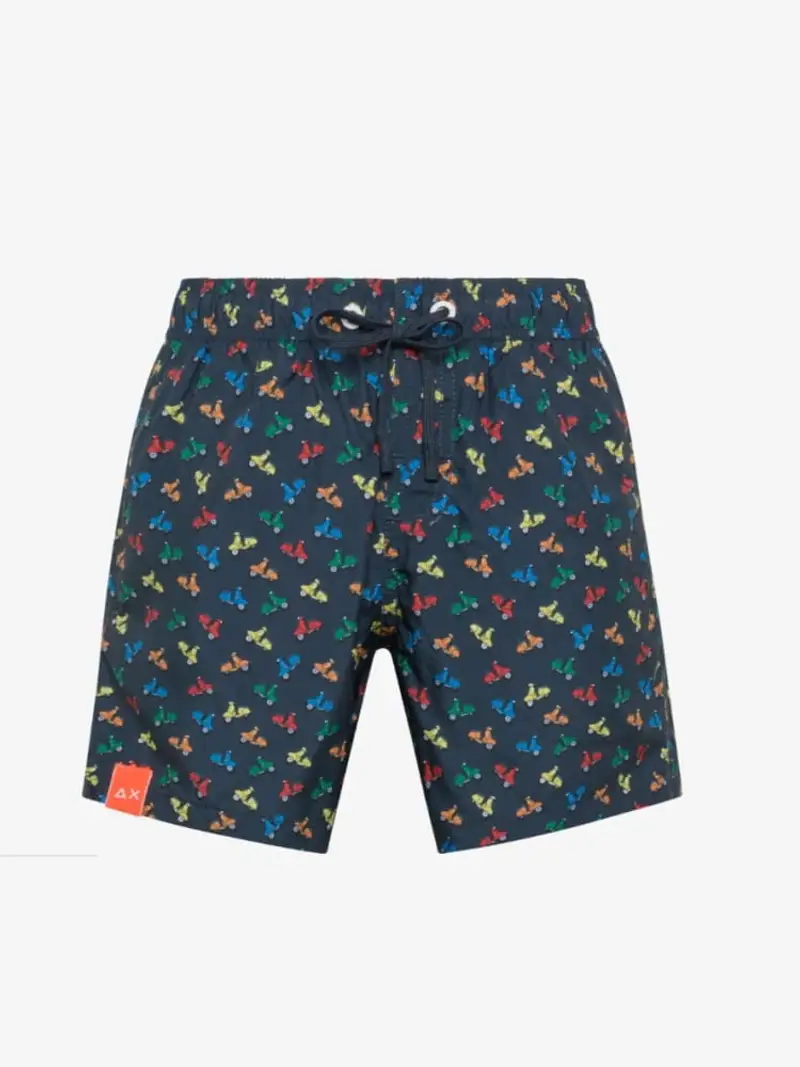 Sun68 costume blu navy bambino stampa all over