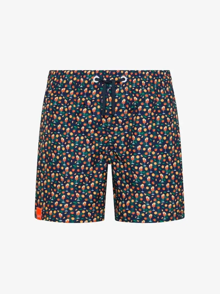 costume blu navy bambino stampa all over