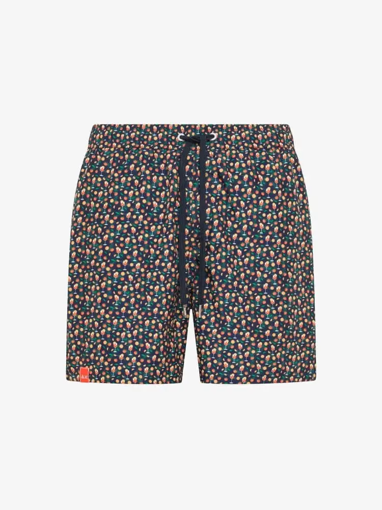 costume blu navy uomo stampa all over