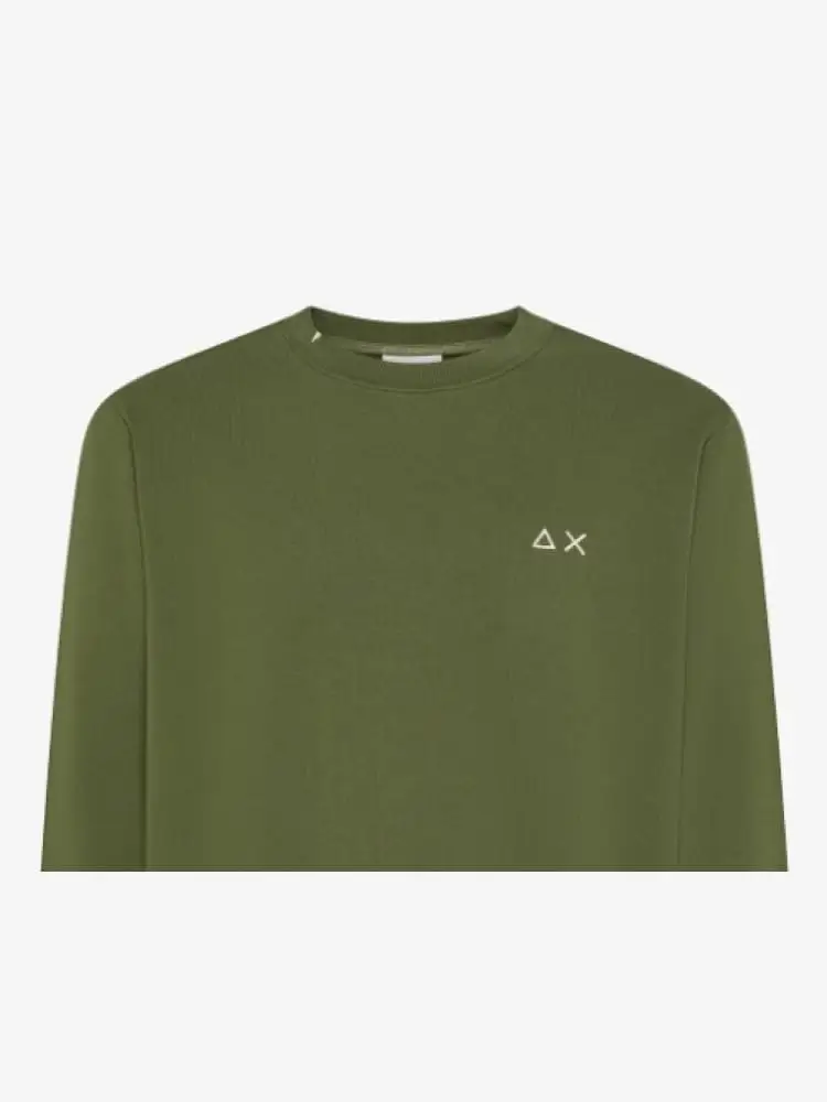 felpa verde militare uomo logo sul petto miniatura 2