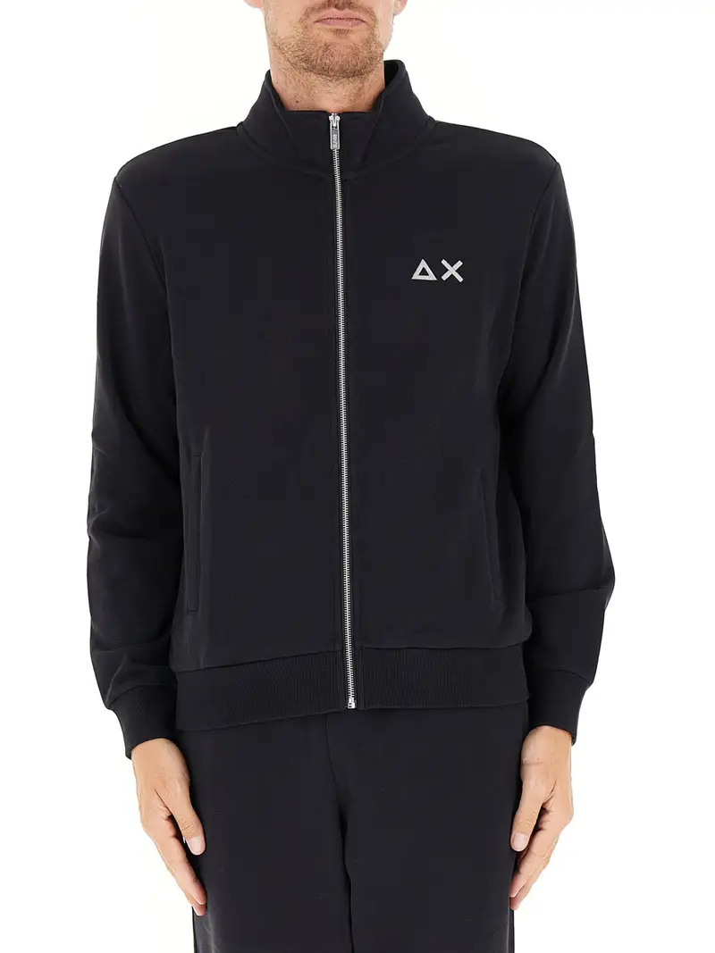 felpa zip sun68 da uomo - nero