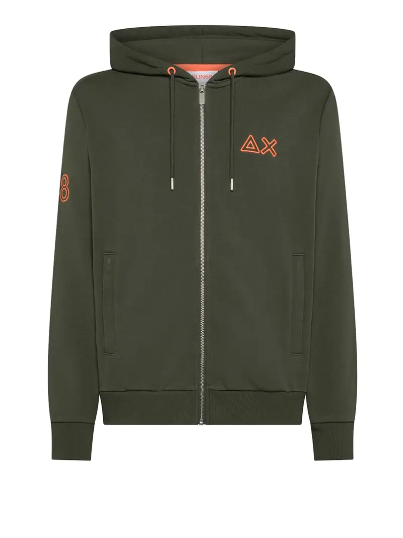 felpa zip sun68 da uomo - verde