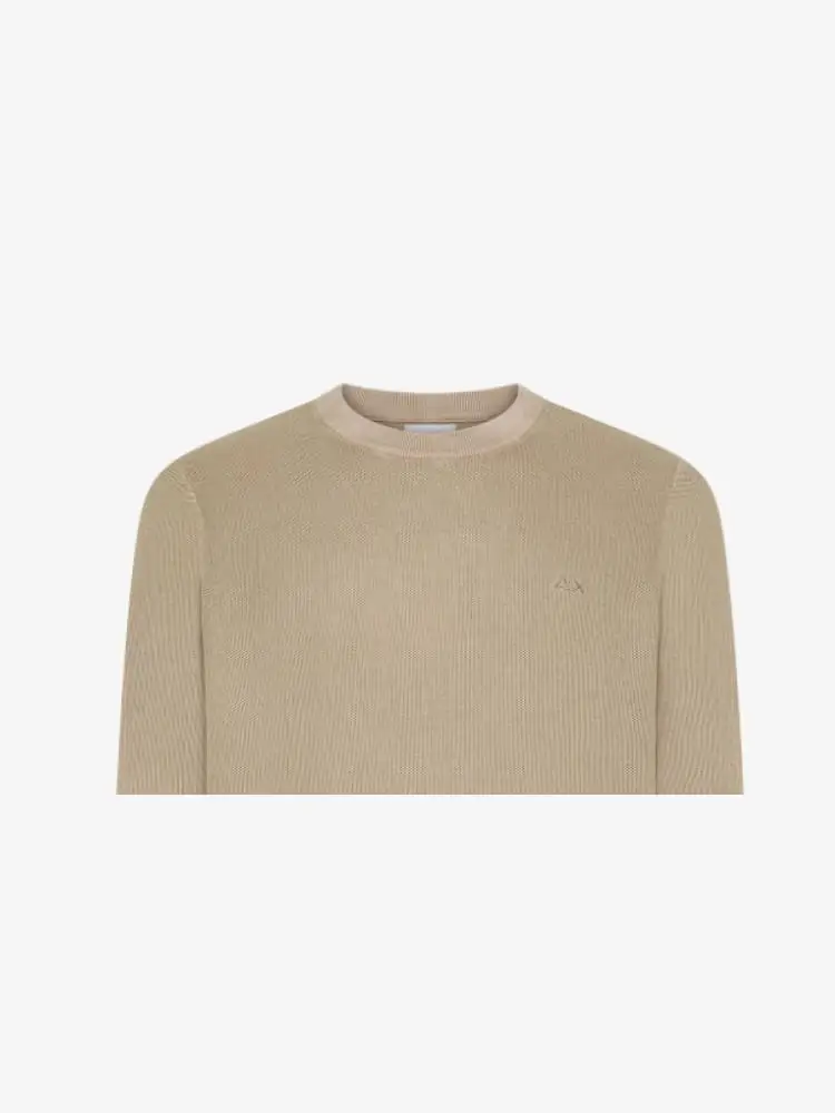 maglia beige uomo logo sul petto miniatura 2