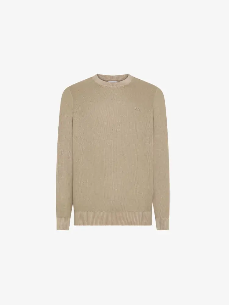 maglia beige uomo logo sul petto