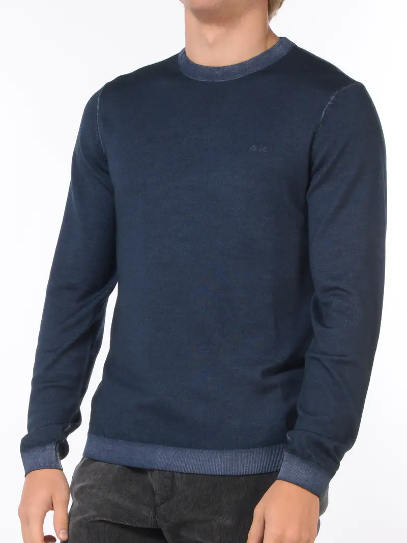 maglia da uomo Sun68 girocollo con logo Grigio