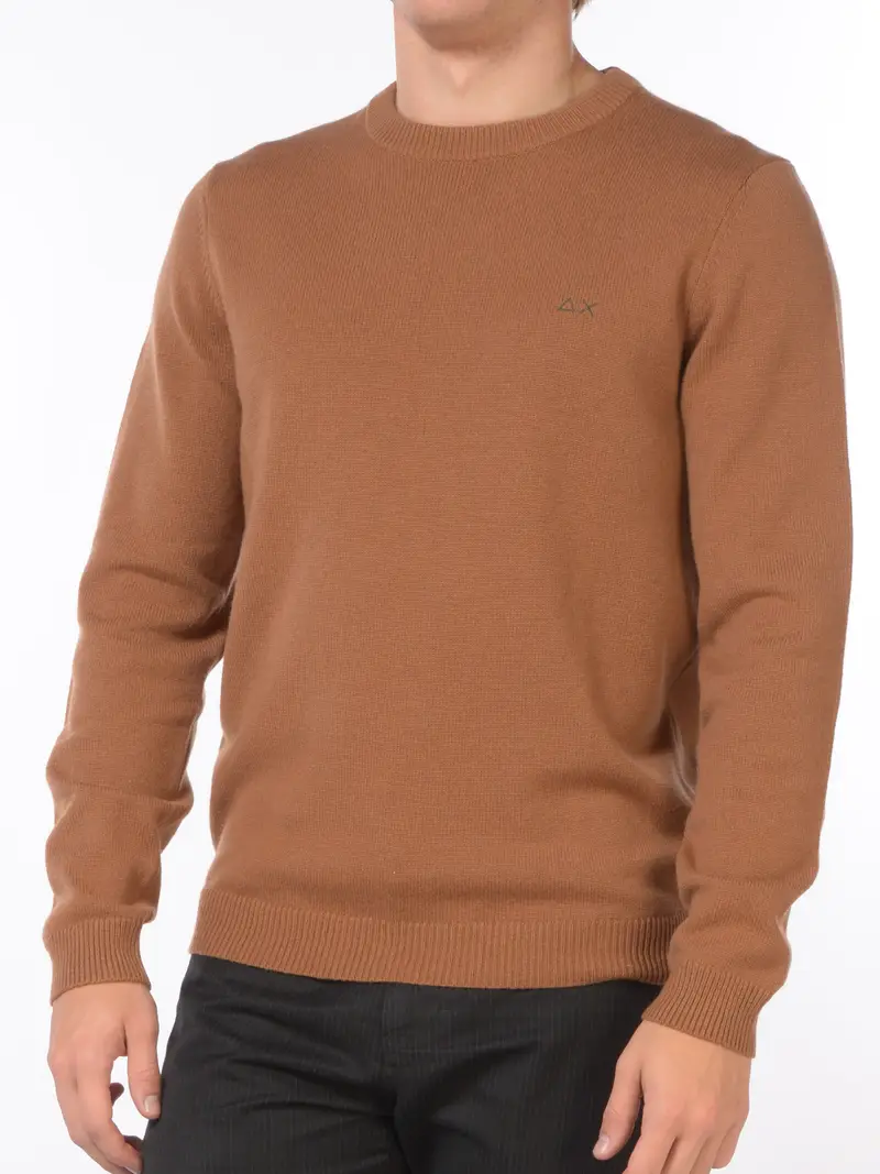 maglia da uomo Sun68 girocollo con logo RAME