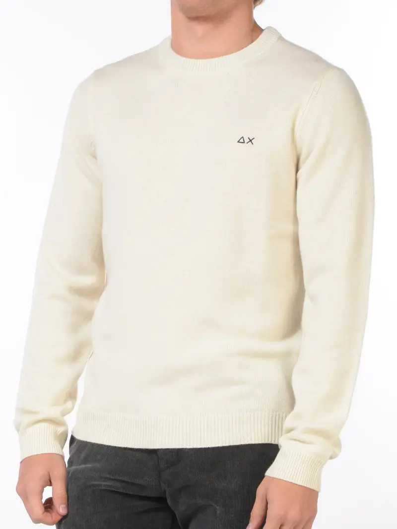 maglia da uomo Sun68 girocollo con logo TURCHESE