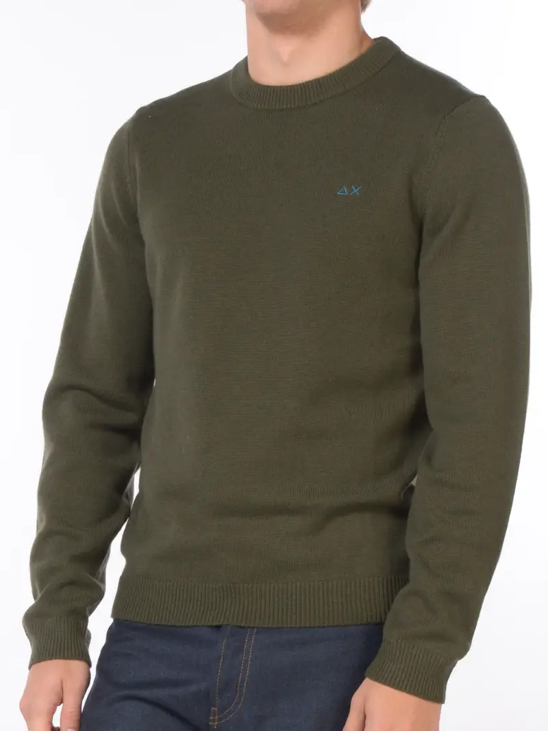 maglia da uomo Sun68 girocollo con logo Verde