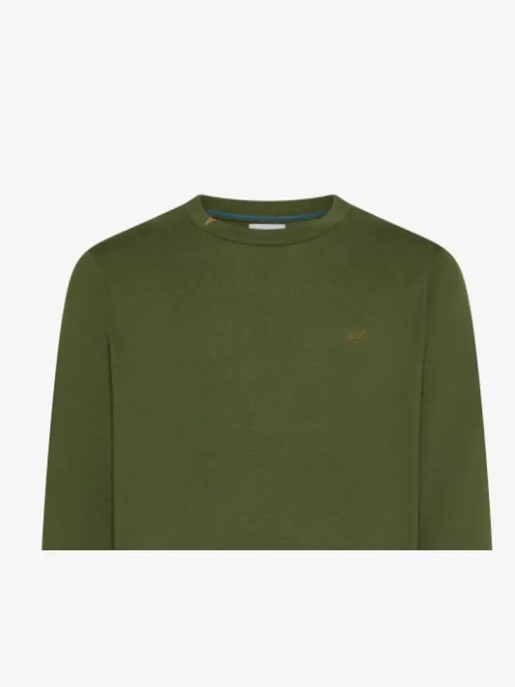 maglia verde militare uomo mini logo miniatura 2