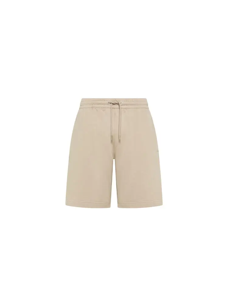 pantaloncini uomo in felpa di cotone beige