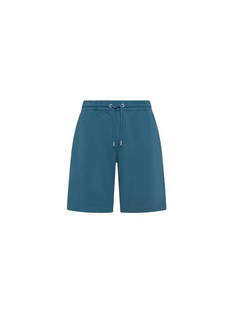 pantaloncini uomo in felpa di cotone blu avio