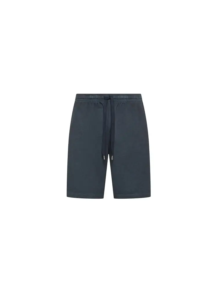 pantaloncini uomo special dyed beach in felpa di cotone blu navy