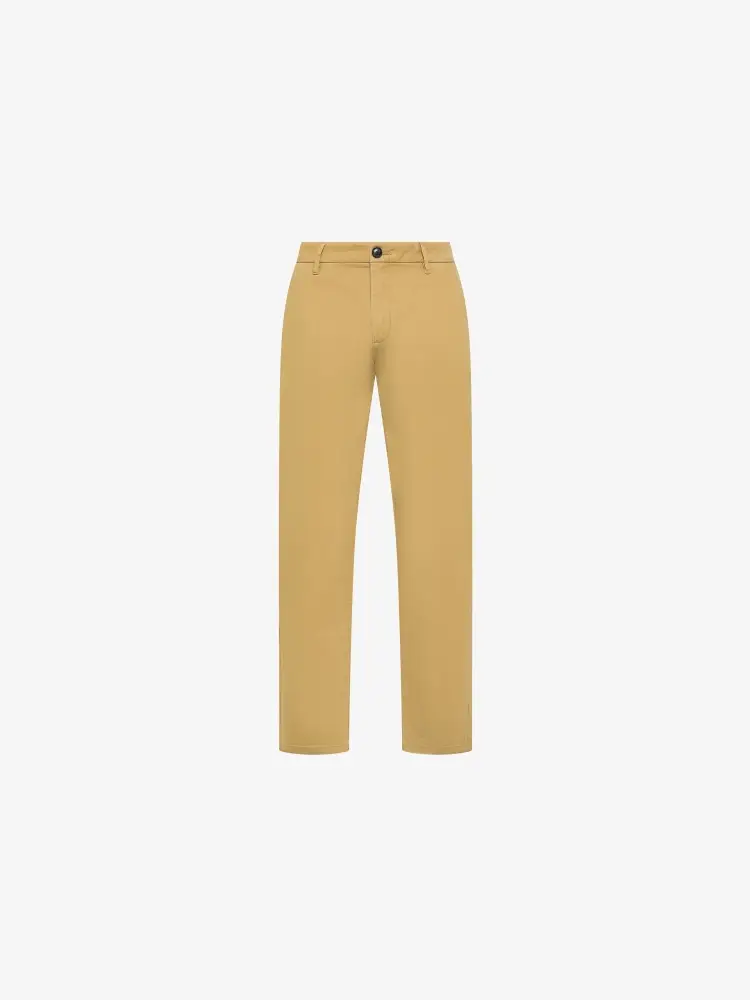 pantalone beige uomo in cotone chino micro logo sul lato