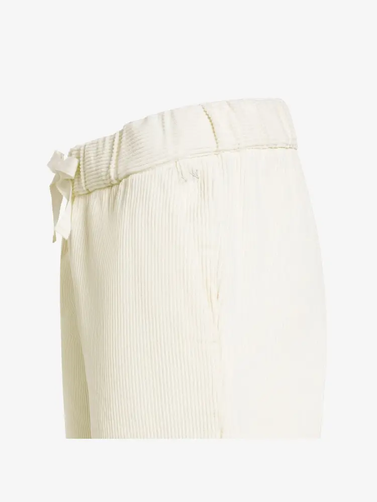 pantalone bianco donna in velluto logo sul lato miniatura 2