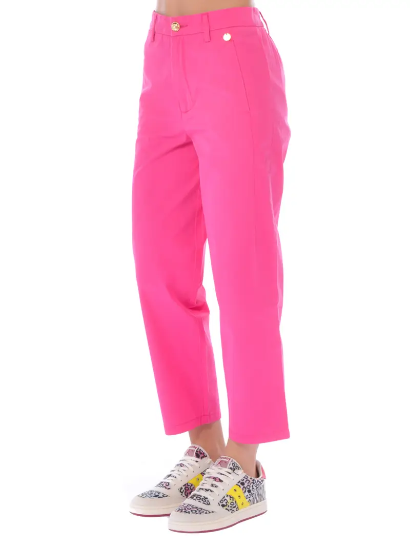 pantalone da donna Sun68 fascetta elasticizzata bottone gioiello VIOLA