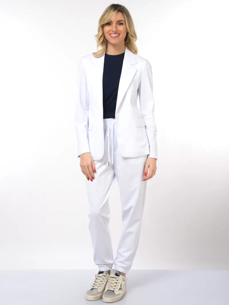 pantalone da donna Sun68 in felpa con elastico Bianco miniatura 2