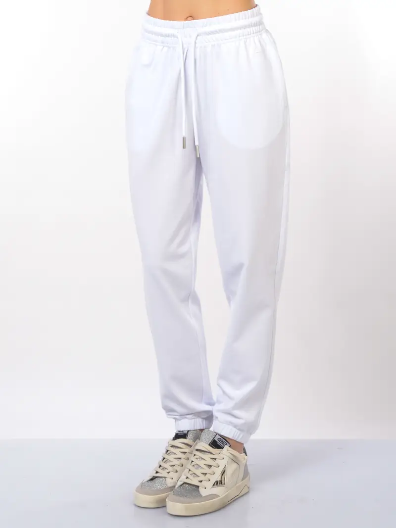 pantalone da donna Sun68 in felpa con elastico Bianco