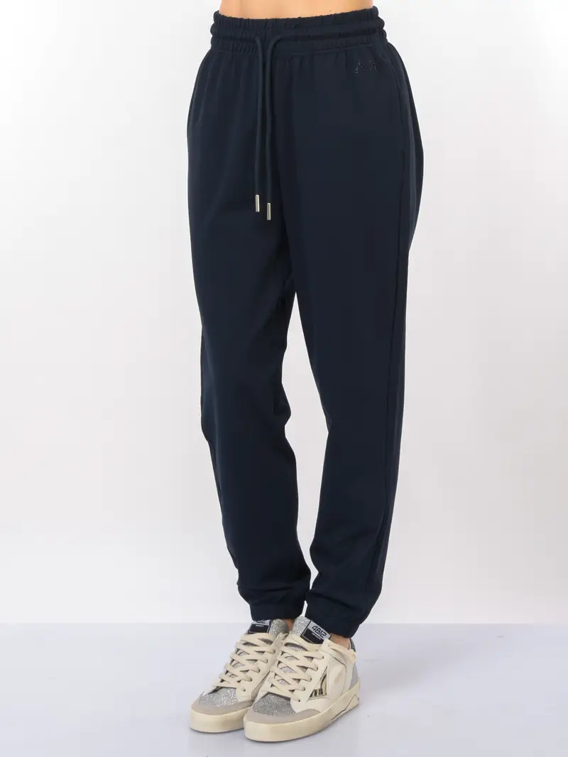 pantalone da donna Sun68 in felpa con elastico Blu