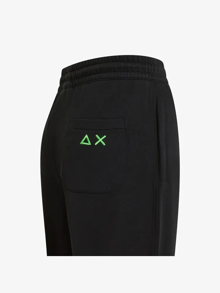 pantalone tuta nero uomo logo fluo miniatura 2