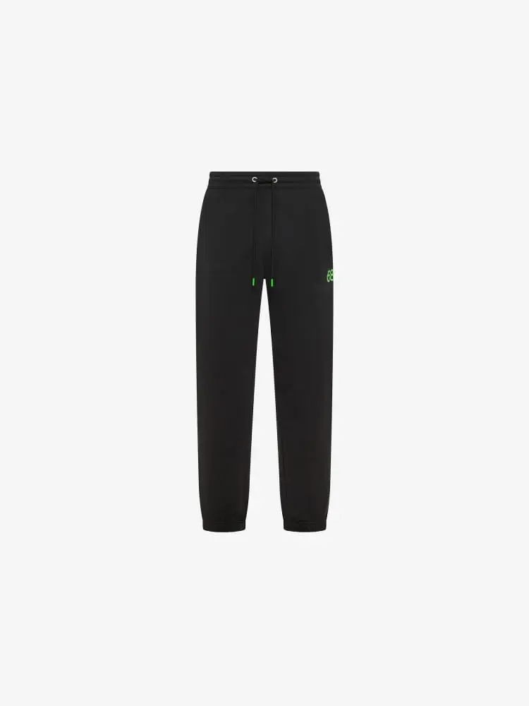 pantalone tuta nero uomo logo fluo
