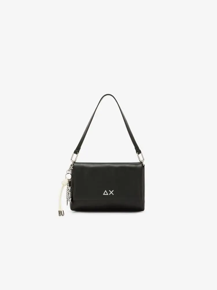 pochette nera donna con logo