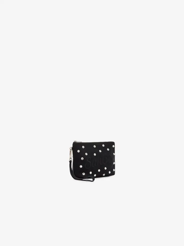 pochette nera donna logo sul davanti miniatura 3