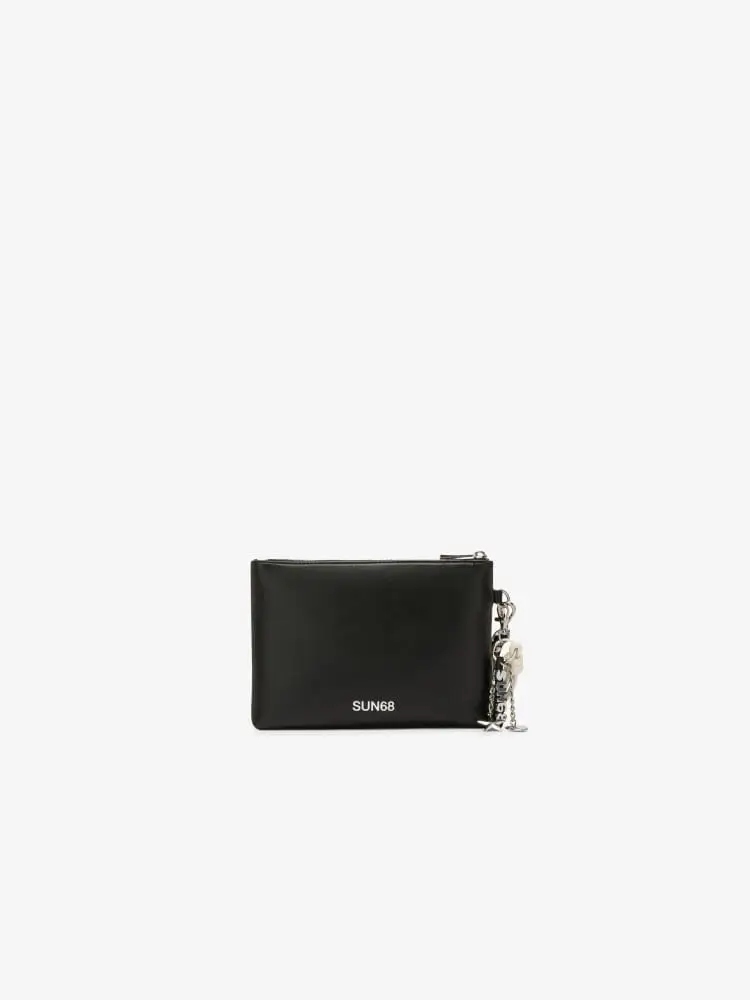pochette nera donna logo sul davanti miniatura 3
