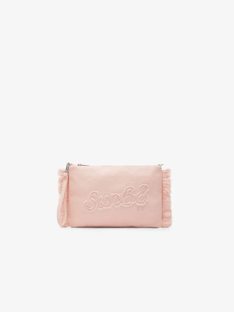 pochette rosa donna logo sul davanti