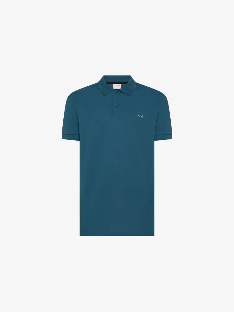 polo avio scuro uomo logo sul petto