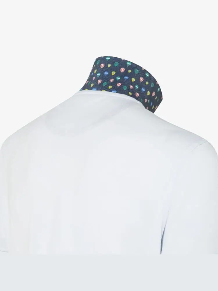 polo bianca uomo dettagli multicolor miniatura 2