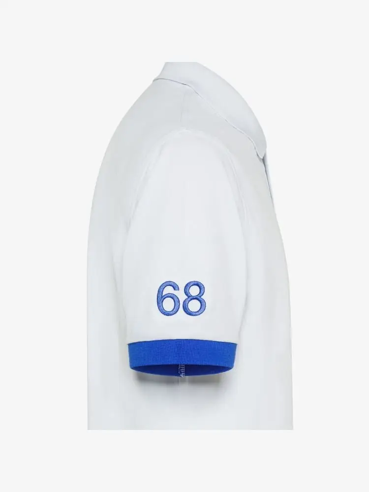 polo bianca uomo maxi logo a contrasto miniatura 2