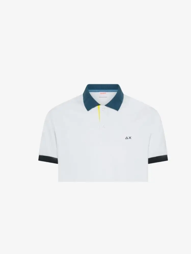 polo bianca uomo multicolor logo sul petto miniatura 2