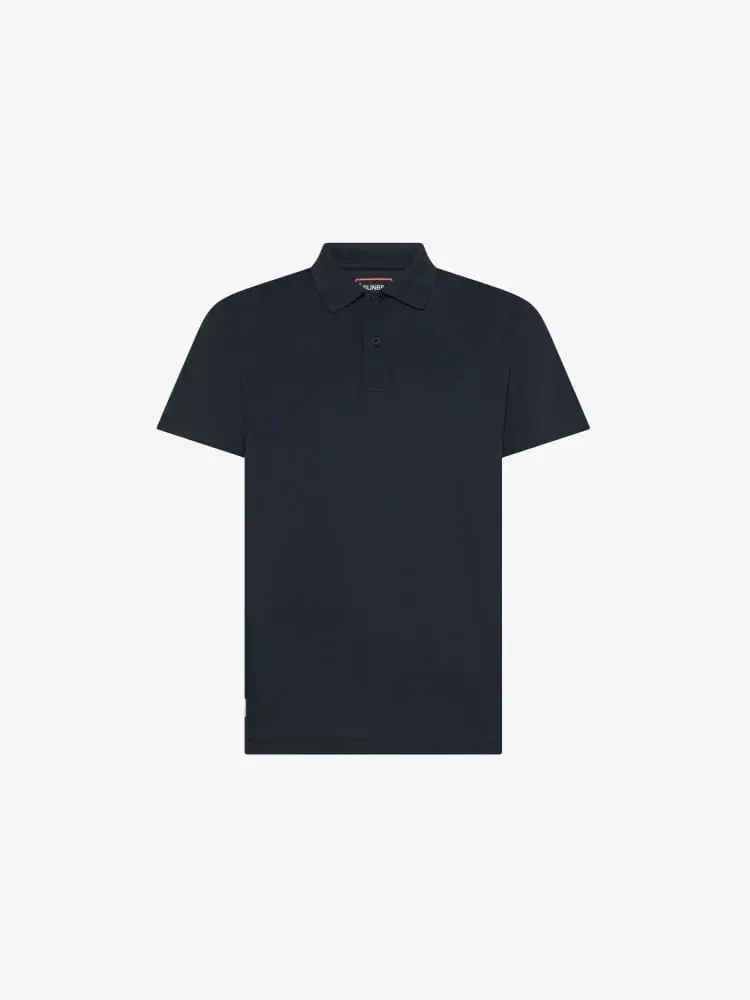 polo blu navy uomo logo sul fondo
