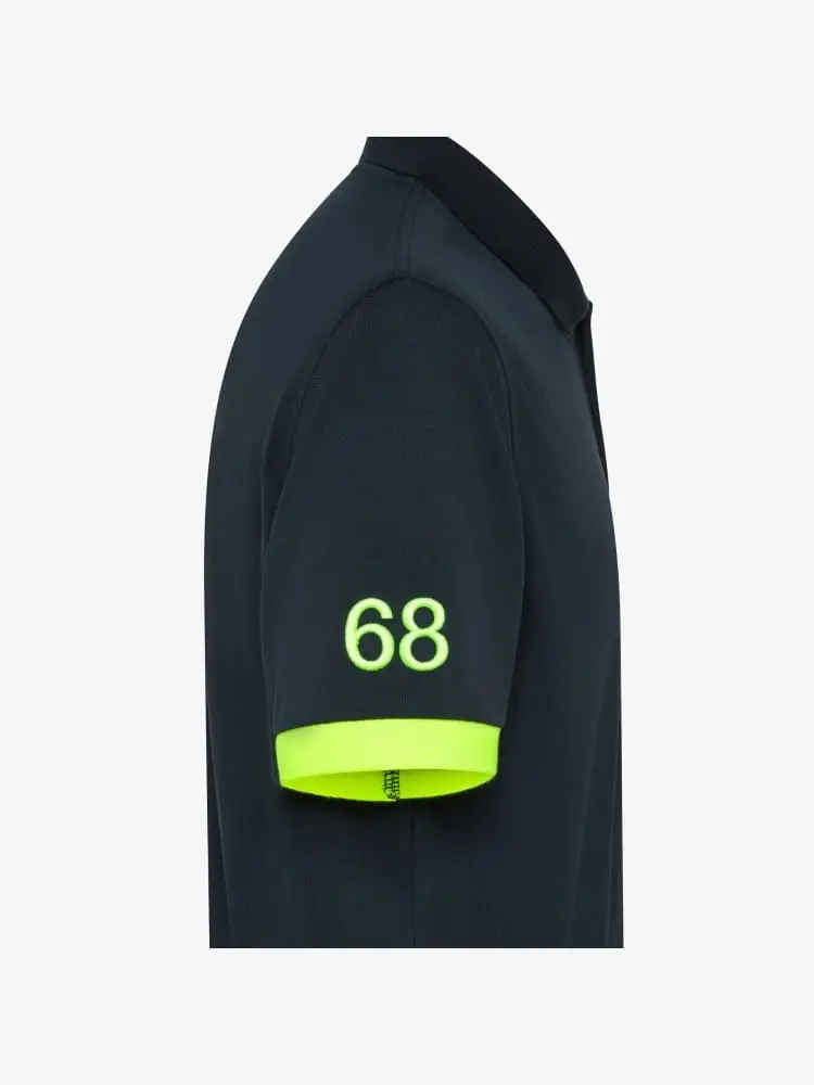 polo blu navy uomo maxi logo fluo miniatura 2