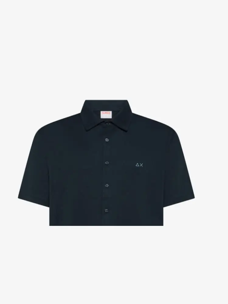 polo camicia blu navy uomo mini logo miniatura 2