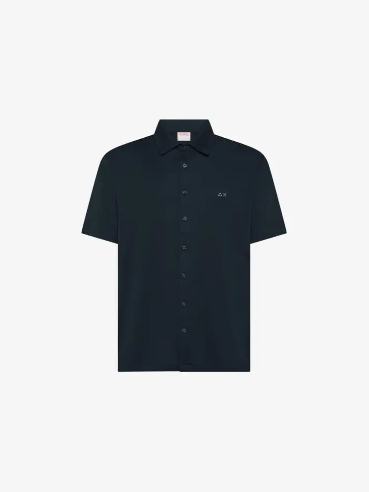 polo camicia blu navy uomo mini logo