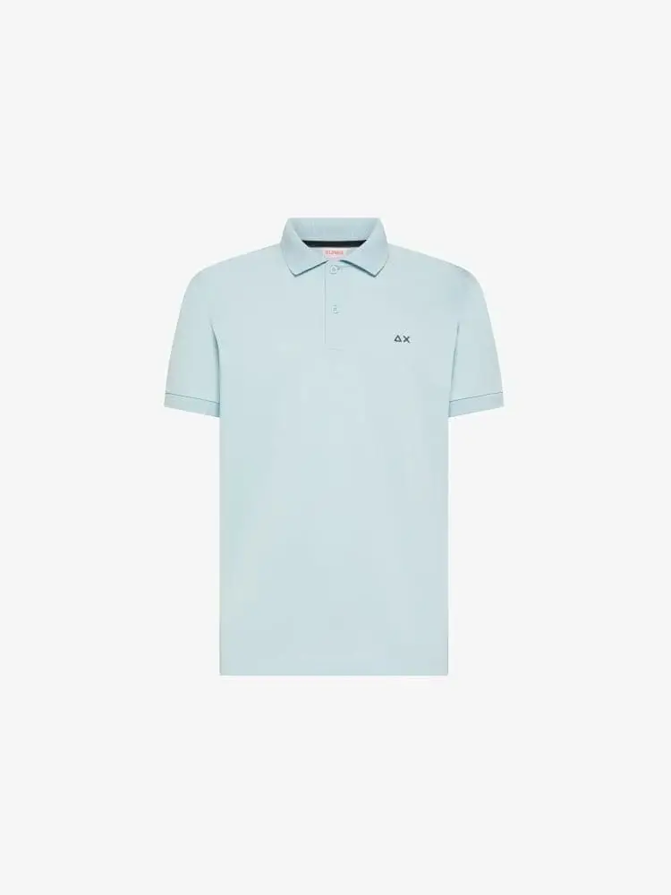 polo celeste uomo mini logo