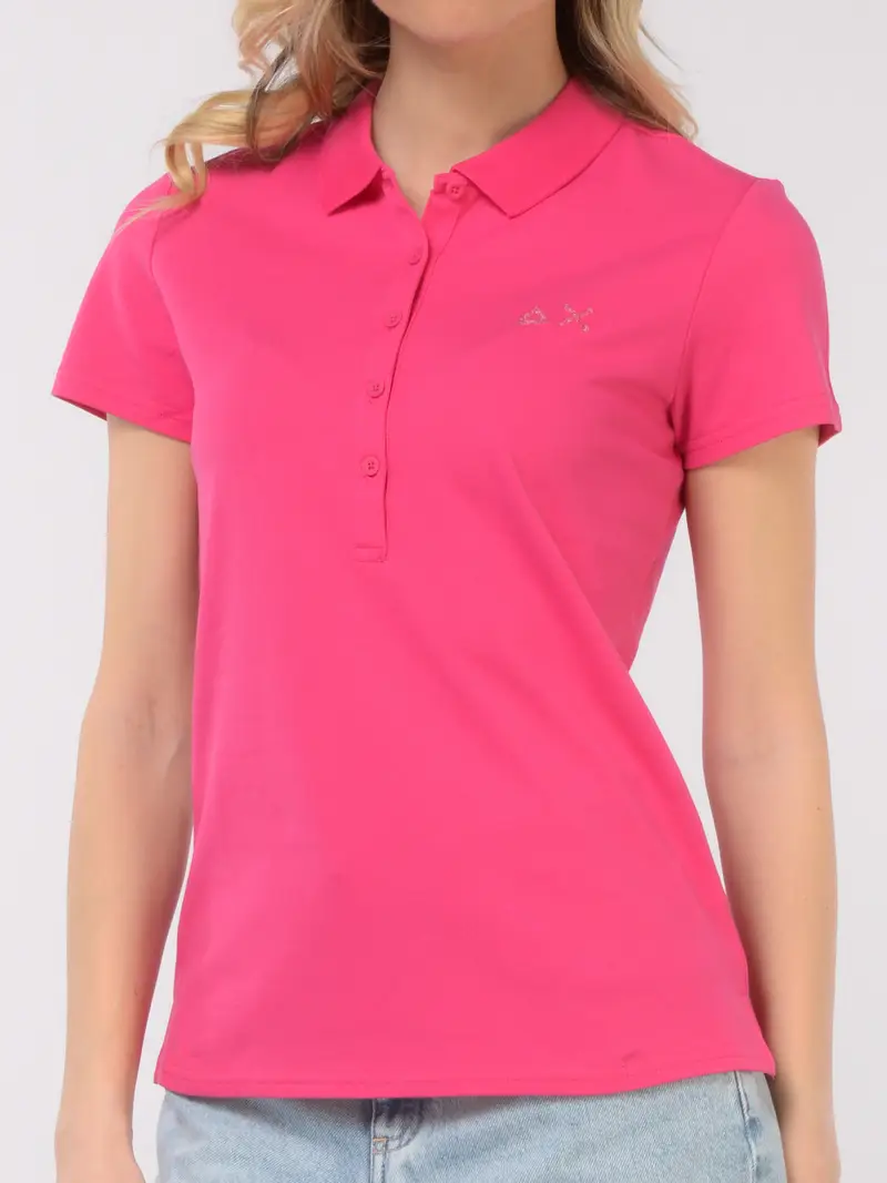 polo da donna Sun68 Slim Fit con logo VIOLA